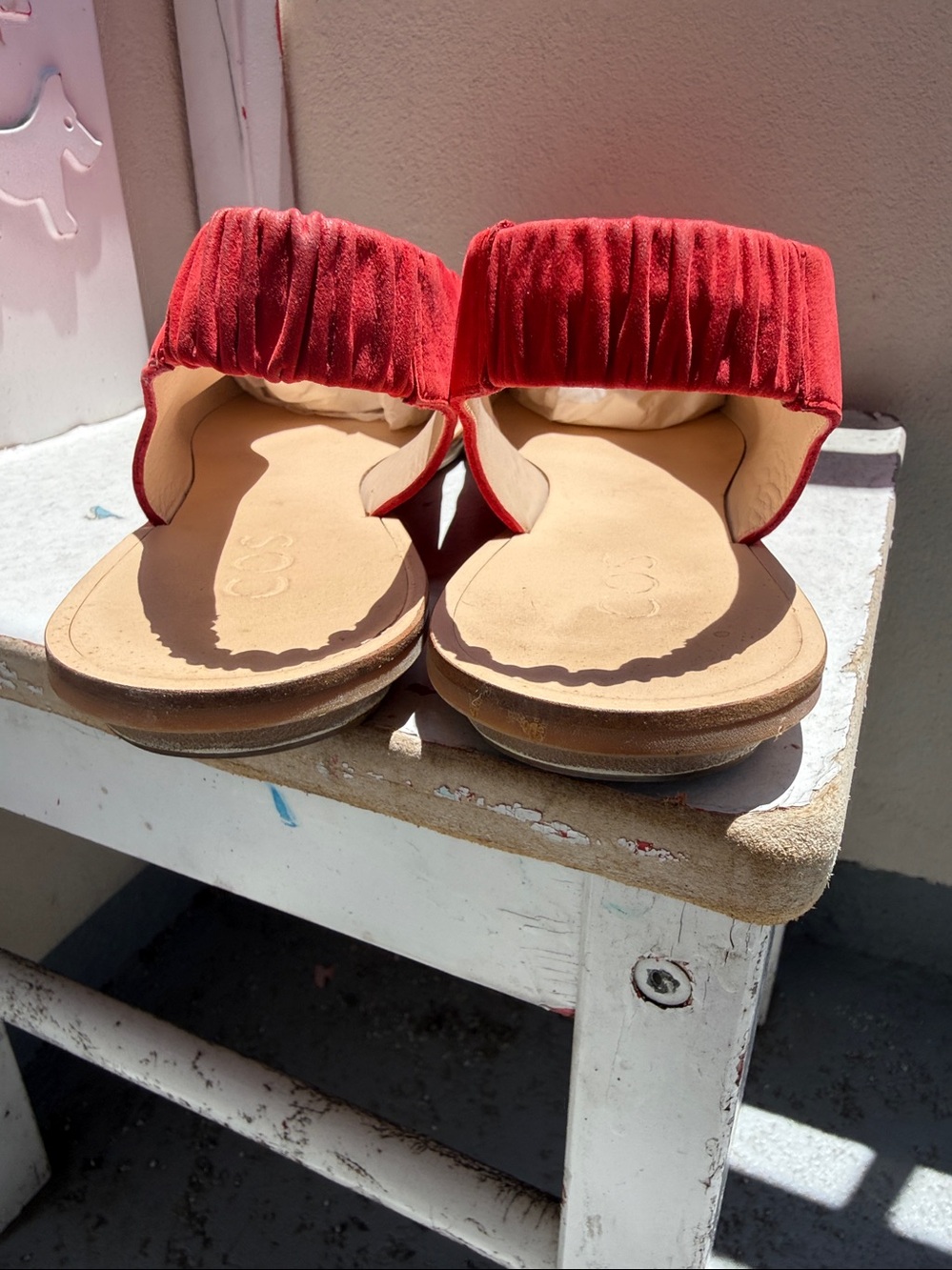 COS Womens Suede Slingback Slip On Flats Red Size 40 EU Size 8.5/9 US - Picture 7 of 11
